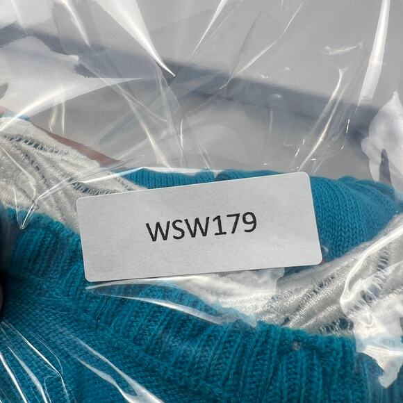 Anthropologie MOTH Wisteria Cardigan Sweater Teal Blue White Lace Trim Size M - Picture 10 of 11